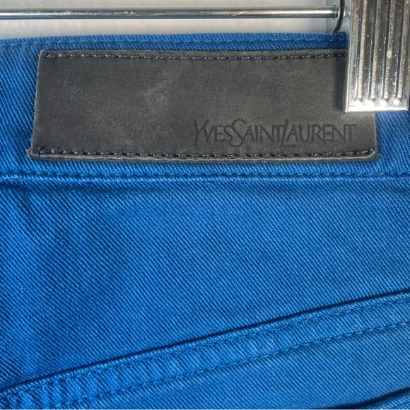 Yves Saint Laurent YSL Blue Straight Leg Jeans Low Rise Stretch Denim EU 36 US 6 - Picture 4 of 14